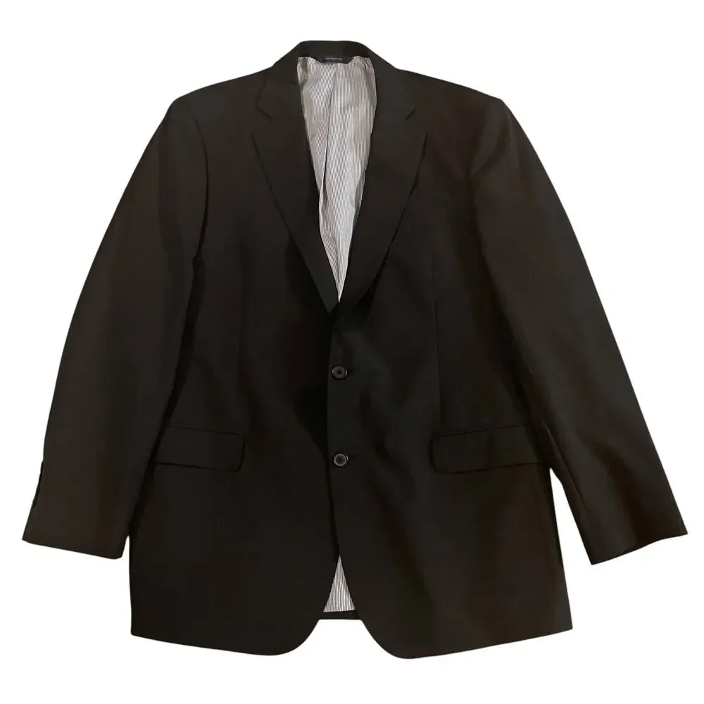 Brooks Brothers Explorer Blazer Jacket 44L‎ Black Madison Fit Two Button Wool